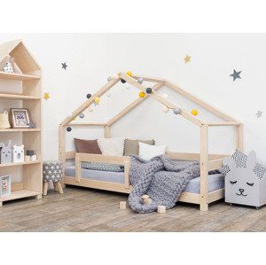 Benlemi Dětská postel domeček LUCKY s bočnicí Zvolte barvu: Béžová, Rozměr: 120 x 190 cm