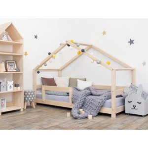 Benlemi Dětská postel domeček LUCKY s bočnicí Zvolte barvu: Pastelově růžová, Rozměr: 90 x 160 cm