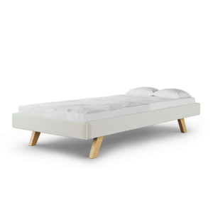 MINKO Čalouněná dětská jednolůžková postel BASIC bez čela Zvolte barvu: Krémová, Zvolte rozměr: 120x200 cm