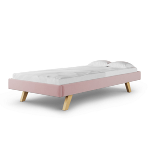 MINKO Čalouněná dětská jednolůžková postel BASIC bez čela Zvolte barvu: Růžová, Zvolte rozměr: 120x200 cm