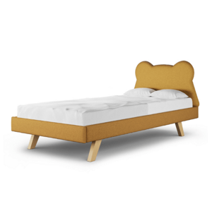 MINKO Čalouněná jednolůžková postel TEDDY do dětského pokoje Zvolte barvu: Hořčicová, Zvolte rozměr: 120x200 cm