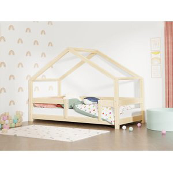 Benlemi Dětská postel domeček LUCKY s pevnou bočnicí Zvolte barvu: Bílá, Rozměr: 120x190 cm