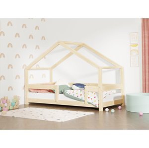 Benlemi Dětská postel domeček LUCKY s pevnou bočnicí Zvolte barvu: Cihlová, Rozměr: 120x190 cm