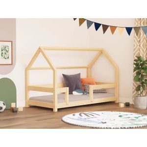 Benlemi Dětská postel domeček TERY se zábranou Zvolte barvu: Cihlová, Zvolte rozměr: 120x180 cm, Zvolte zábranu: Se dvěma zábranami