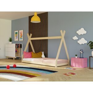 Benlemi Dětská domečková postel SIMPLY 2v1 ve tvaru teepee Zvolte barvu: Světle modrá, Zvolte rozměr: 90x160 cm