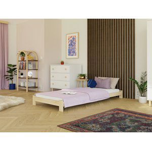 Benlemi Dřevěná jednolůžková postel SIMPLY Zvolte barvu: Pastelově růžová, Zvolte rozměr: 120x200 cm