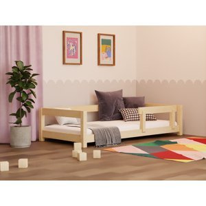 Benlemi Dětská postel STUDY se zábranou Zvolte barvu: Pastelově růžová, Zvolte rozměr: 90x160 cm, Zvolte zábranu: S jednou zábranou