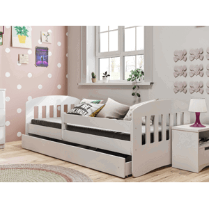 Benlemi Jednolůžková postel CLASSIC do dětského pokoje Rozměr: 80x140 cm, Matrace: Bez matrace, Šuplík: Se šuplíkem