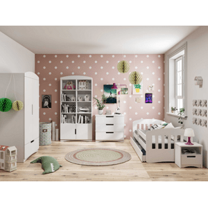 Benlemi Dětský pokoj CLASSIC v bílé barvě Rozměr: 80x140 cm, Matrace: Bez matrace, Šuplík: Se šuplíkem