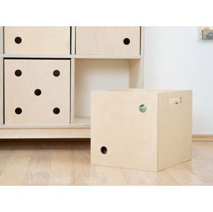 Benlemi Dřevěný úložný box DICE s čísly ve stylu hrací kostky Zvolte barvu: Nelakovaná, Varianta: Dvojka