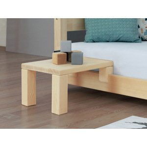 Benlemi Noční stolek k laťkovým postelím NANOC Varianta: Bez přídavných nohou navíc, Zvolte barvu hranolů: Bílá, Zvolte barvu ploch: Bílá