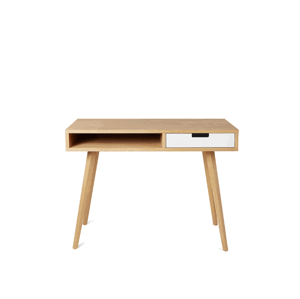 Benlemi Designový dřevěný psací stůl se šuplíkem LEA 100 cm bílý Strana: Vpravo, Kvalita dřeva: 1. Dubový masiv třídy A
