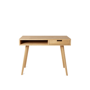 Benlemi Designový dřevěný psací stůl se šuplíkem LEA 100 cm přírodní Strana: Vpravo, Kvalita dřeva: 2. Kombinace dubového masivu a dýhované DTD desky