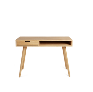 Benlemi Skandinávský psací stůl ze dřeva se zásuvkou LEA 110 cm přírodní Strana: Vlevo, Kvalita dřeva: 1. Dubový masiv třídy A