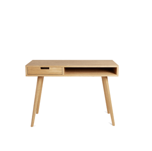 Benlemi Skandinávský psací stůl ze dřeva se zásuvkou LEA 110 cm přírodní Strana: Vlevo, Kvalita dřeva: 2. Kombinace dubového masivu a dýhované DTD de…