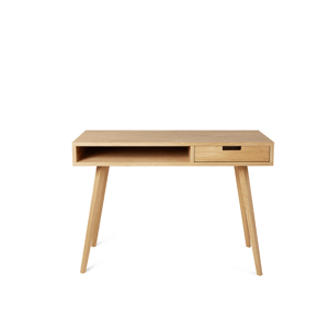 Benlemi Skandinávský psací stůl ze dřeva se zásuvkou LEA 110 cm přírodní Strana: Vpravo, Kvalita dřeva: 2. Kombinace dubového masivu a dýhované DTD d…