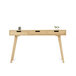 Benlemi Velký dřevěný psací stůl se třemi zásuvkami LEA 130 cm přírodní Kvalita dřeva: 1. Dubový masiv třídy A