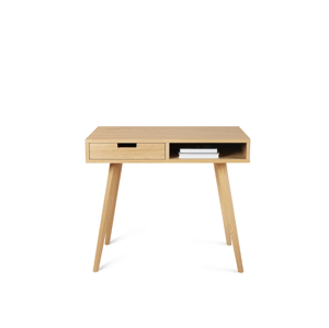 Benlemi Moderní dřevěný psací stůl se šuplíkem LEA 90 cm přírodní Strana: Vlevo, Kvalita dřeva: 1. Dubový masiv třídy A