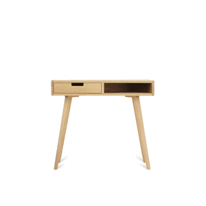 Benlemi Zaoblený dřevěný psací stůl se šuplíkem LEA FLO 90 cm přírodní Strana: Vlevo, Kvalita dřeva: 1. Dubový masiv třídy A