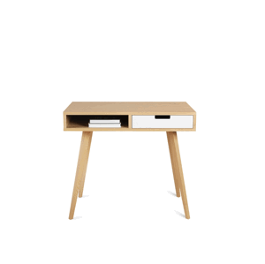 Benlemi Moderní dřevěný psací stůl se šuplíkem LEA 90 cm bílý Strana: Vpravo, Kvalita dřeva: 1. Dubový masiv třídy A