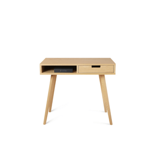 Benlemi Moderní dřevěný psací stůl se šuplíkem LEA 90 cm přírodní Strana: Vpravo, Kvalita dřeva: 2. Kombinace dubového masivu a dýhované DTD desky