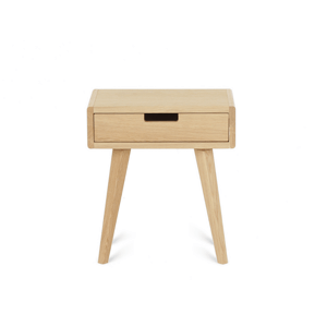 Benlemi Zaoblený noční stolek ze dřeva LUNA FLO přírodní Kvalita dřeva: 2. Kombinace dubového masivu a dýhované DTD desky