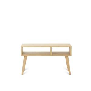 Benlemi Moderní konferenční stolek VIDE s asymetrickými policemi Kvalita dřeva: 2. Kombinace dubového masivu a dýhované DTD desky