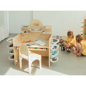 Myminihome Stůl na hraní PLAY TIME s úložným prostorem na stavebnici Zvolte barvu: Béžová