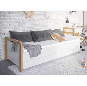 Benlemi Bílá dětská postel VICTOR s bočnicí Matrace: Bez matrace