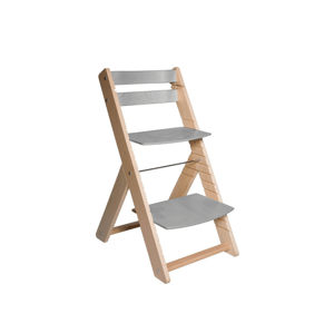 WOOD PARTNER Dřevěná rostoucí židle pro děti VENDY přírodní Zvolte barvu: Šedá
