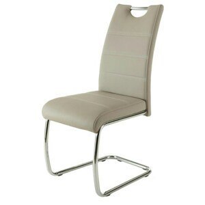 Jídelní židle FLORA S krémová, syntetická kůže