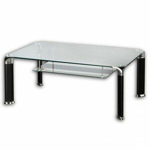 Konferenční stolek ALBERTO čiré sklo/černá