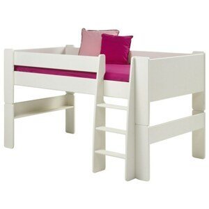 Zvýšená postel se schůdky FOR KIDS 613 bílá, 90x200 cm