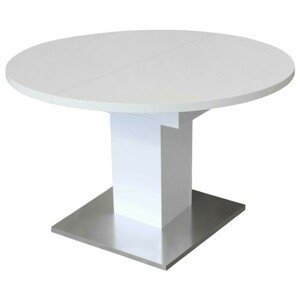 Jídelní stůl RUND bílá/nerez, pr. 120 cm