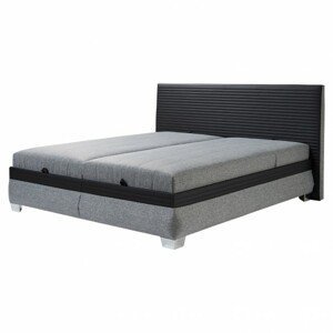 Polohovací postel s matrací GENOVIA černá/šedá, 180x200 cm