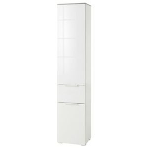 Sconto Vysoká koupelnová skříň GAVERA bílá/beton