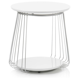 Přístavný stolek VENUTO bílá, 50 cm