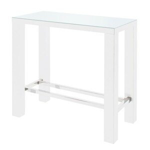 Barový stůl GERARD 120 bílá/sklo