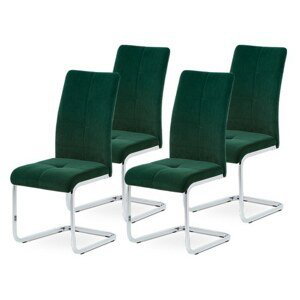 Sconto Set 4 jídelních židlí MIRELLA zelená/chrom
