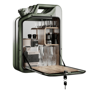 Minibar / kanistr - Bar Cabinet, Army Green, 6 variant - Danish Fuel Varianta: Zebrano