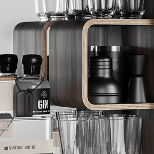 Koupelnová skříňka / kanistr - Bathroom Cabinet, Nano Black, 6 variant - Danish Fuel Varianta: Walnut