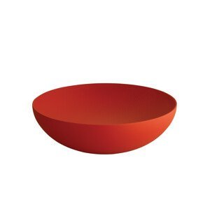 Dvouplášťová ocelová mísa "Double" s reliéfním vzorem, červená, 25 cm - Alessi