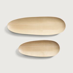 Odkladací miska Thin Oval, set 2ks, více variant - Ethnicraft Provedení: platanové dřevo