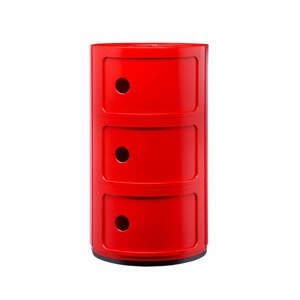 Stolek s úložným prostorem Componibili 4967, 3 úložné díly, více barev - Kartell Barva: červená