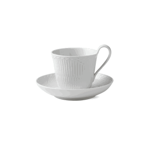 Šálek & podšálek White Fluted Half Lace, 25 cl - Royal Copenhagen