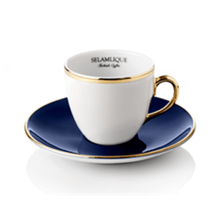 Turecký kávový set 2 šálků s podšálky, modrá - Selamlique