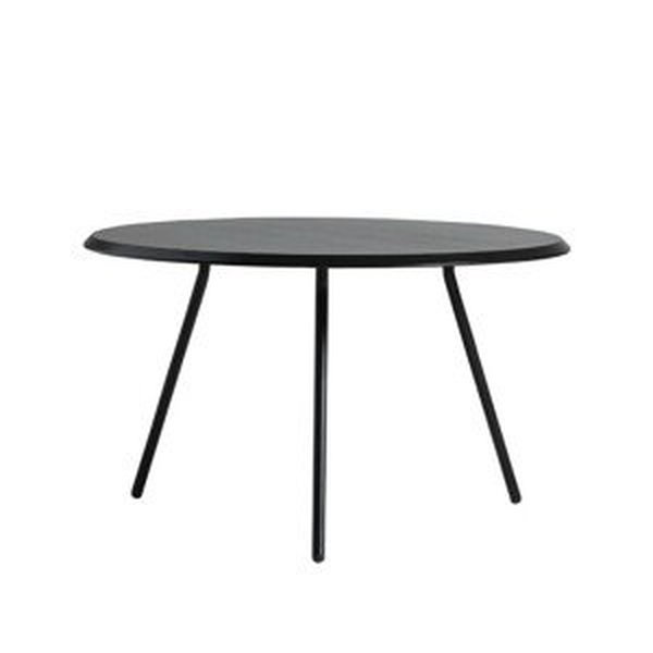 Konferenční stolek "Soround", 14 variant - Woud Varianta: Ø 75 cm - dub, černý | černé nohy (44 cm)