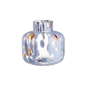 CONFETTI mini skleněná váza, pastelově modrá Ø10cm