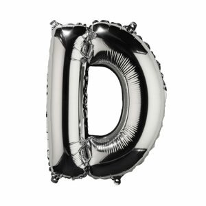 UPPER CLASS Fóliový balónek "D" - stříbrná