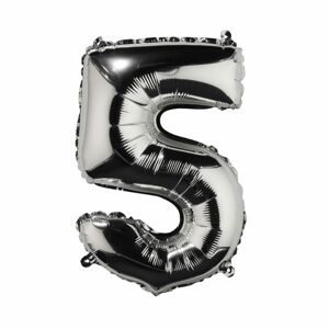 UPPER CLASS Fóliový balónek "5" - stříbrná
